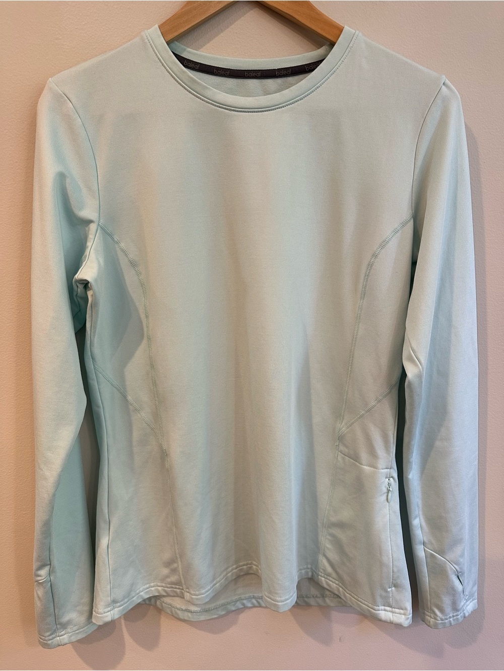 Baleaf Thermal Fleece Crewneck Pullover Top in Light Green Large EUC